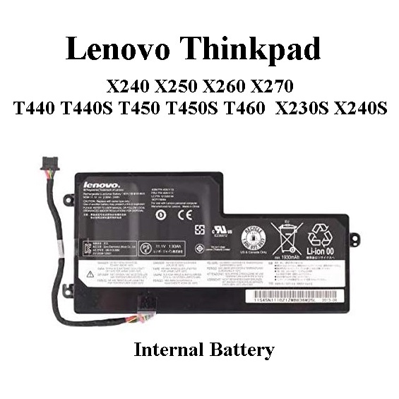 Lenovo ThinkPad X240 X250 X260 X270 T440 T440S T450 T450S T460 Internal Built In Laptop Battery 3 Cells @ 1910mAh | Shopee Malaysia