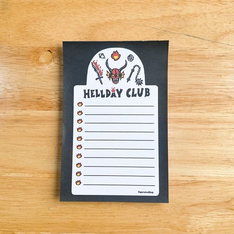 Stranger Things Hellfire Club Notepad, 4 x 6 Memopad, Planner Pad ...