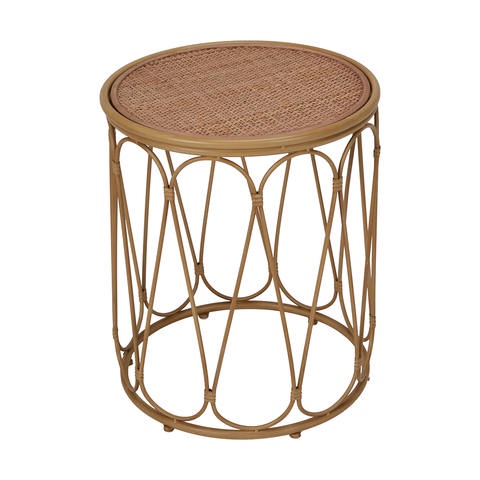 Rattan Look round Side Table cofee table rotan | Shopee Malaysia