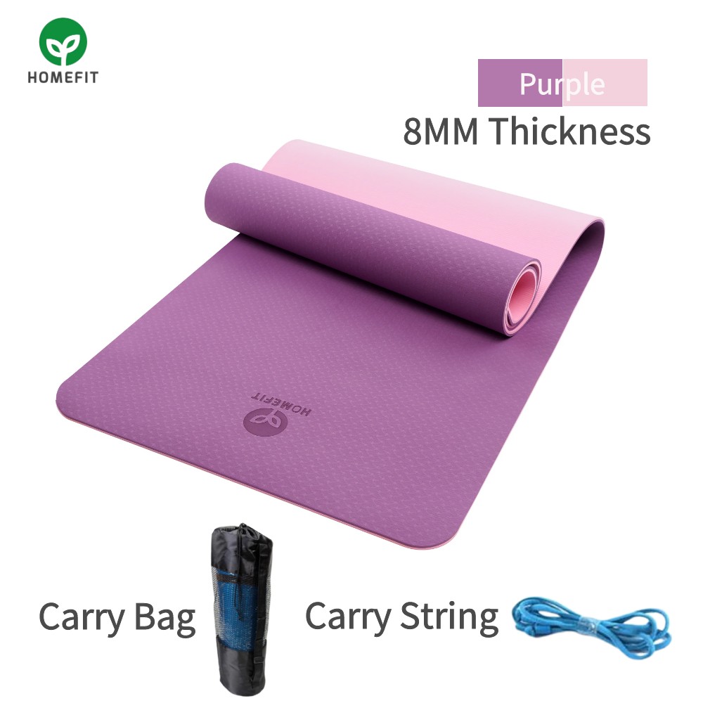 8MM Nonslip TPE Yoga Mat Pilates fitness Non Slip yoga mat free cary