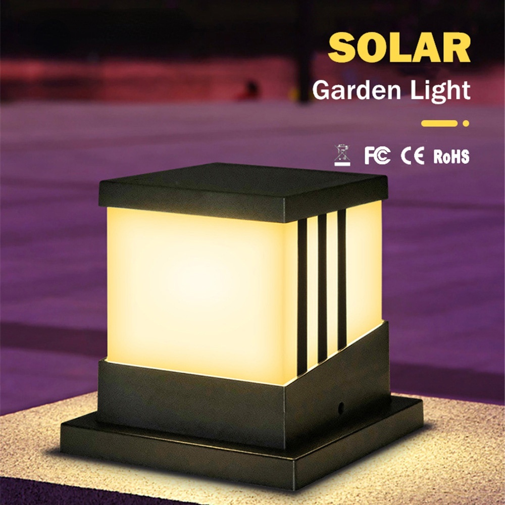 3 Mode Solar Pillar Light Solar Light Fence Light IP65 Outdoor Solar ...