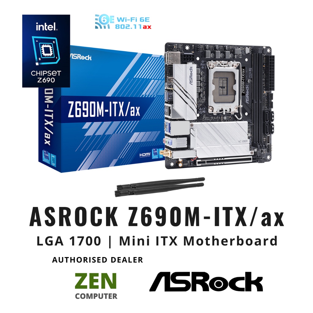 # ASROCK™️ Z690M-ITX/ax | LGA 1700 Mini ITX Motherboard # | Shopee Malaysia