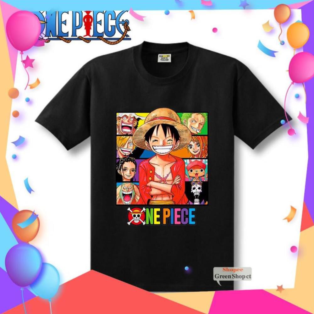 One Piece Luffy 2 T-shirt in black and white Thai 4-Way fabric S098 ...
