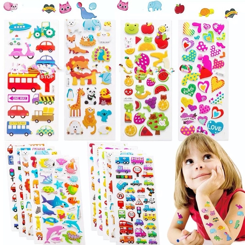 Children's Embossed 3d sticker | Shopee Malaysia