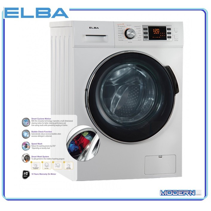 Elba Washer & Dryer 8KG Washer 6KG Drying Inverter Motor EWDCF08061N(WH) Shopee Malaysia