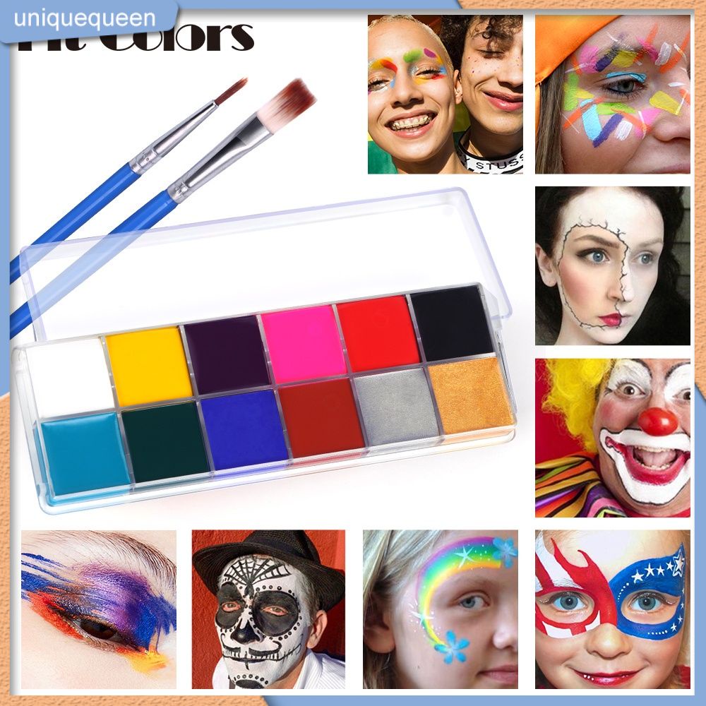 UNIQ Fit Colors Fashion 12 Colors Pigment Halloween Professional Masquerade Body Paint Theater