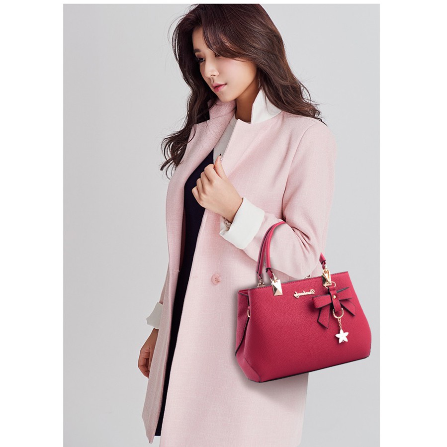 MILANDO Ladies Women PU Leather Handbag Tote Sling Bag Handbeg Beg Wanita  (Type 24)