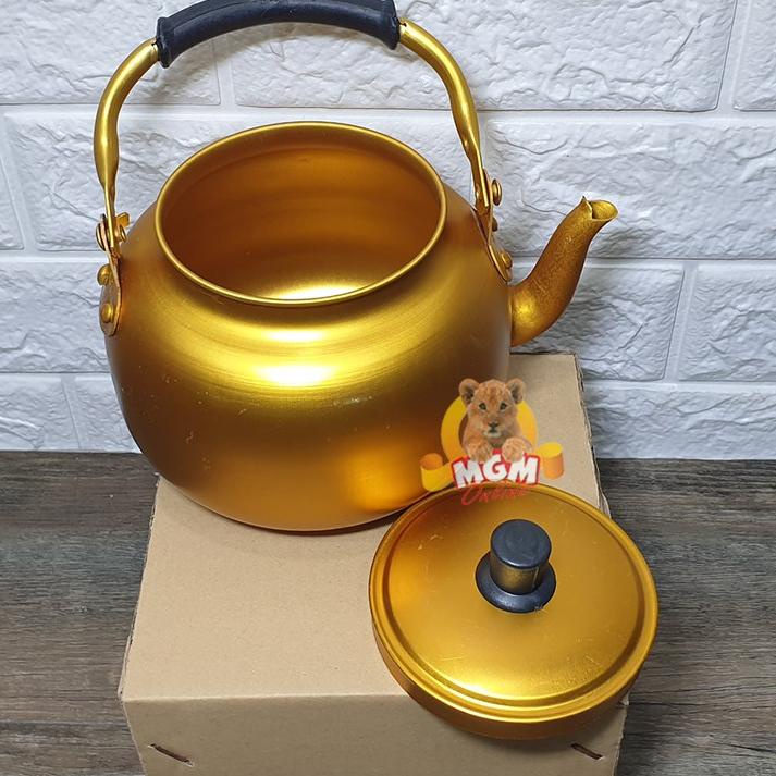 1.5L Gold Aluminum Kettle Aluminum Yellow Teapot Dubai Arabic Teapot
