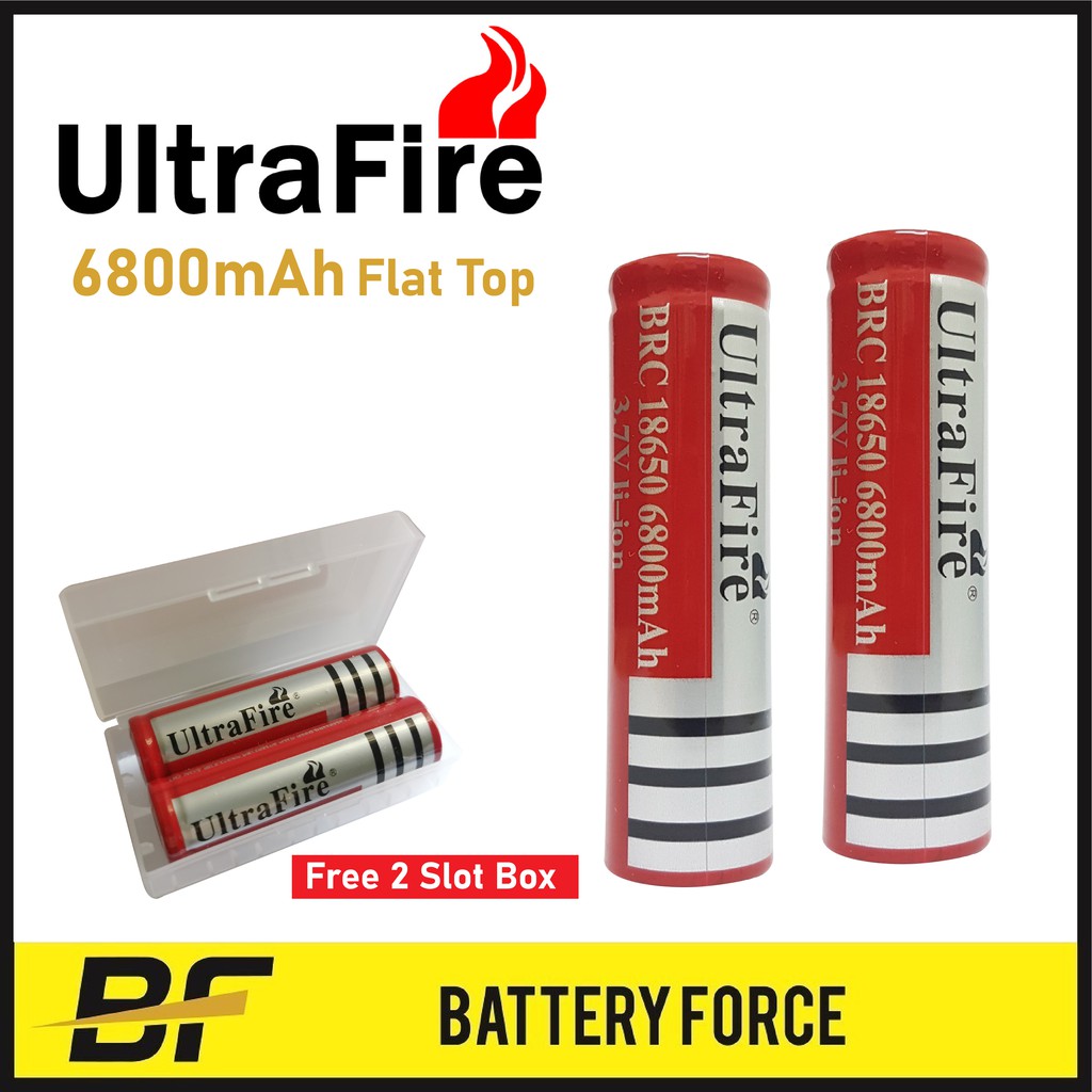 18650 3.7V 6800mAh UltraFire Flat Top Rechargeable Li-ion Vape Lithium  Battery | Shopee Malaysia