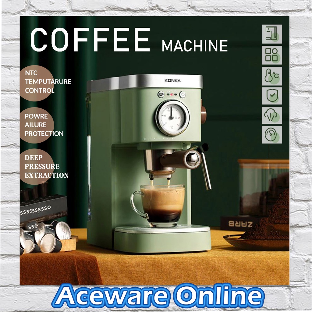 KONKA 3 in 1 Espresso Coffee Machine Espresso Italian Semiautomatic