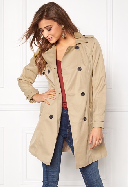 Esprit padded mac coat in khaki