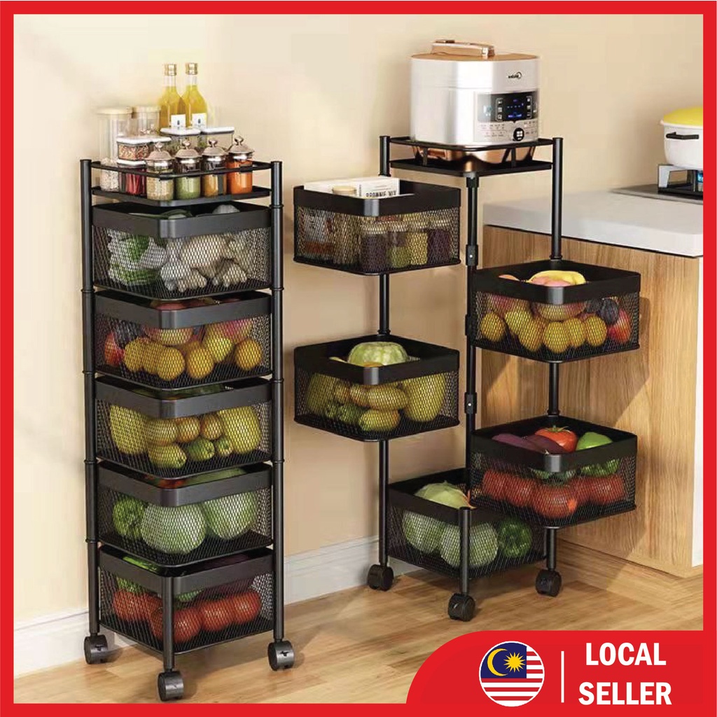 Rotating Trolley Rack Kitchen Rack Rotating Rack Spice Rack Storage ...