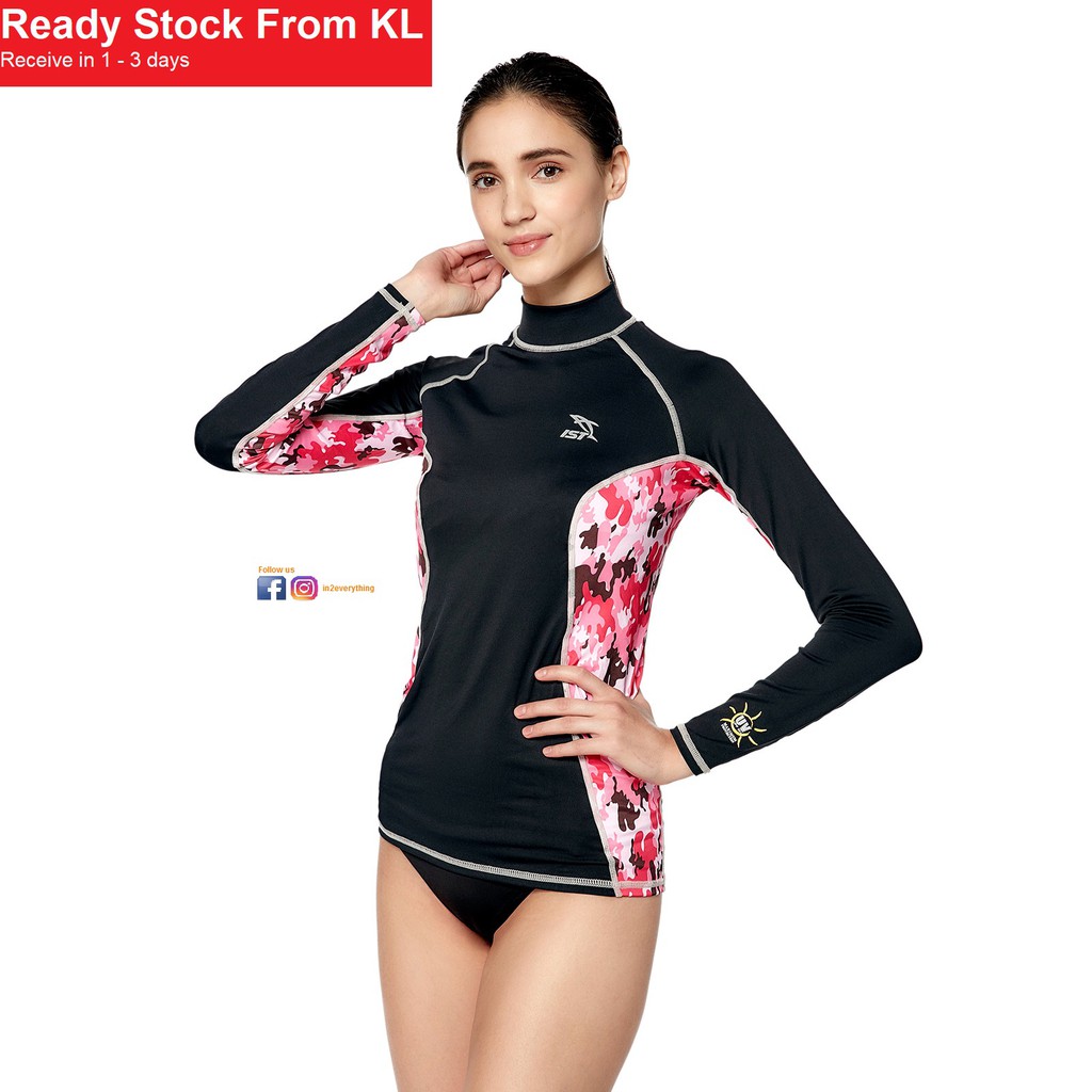 IST DS56 Woman Long Sleeve Rash Guard Scuba Diving Swimming Suit