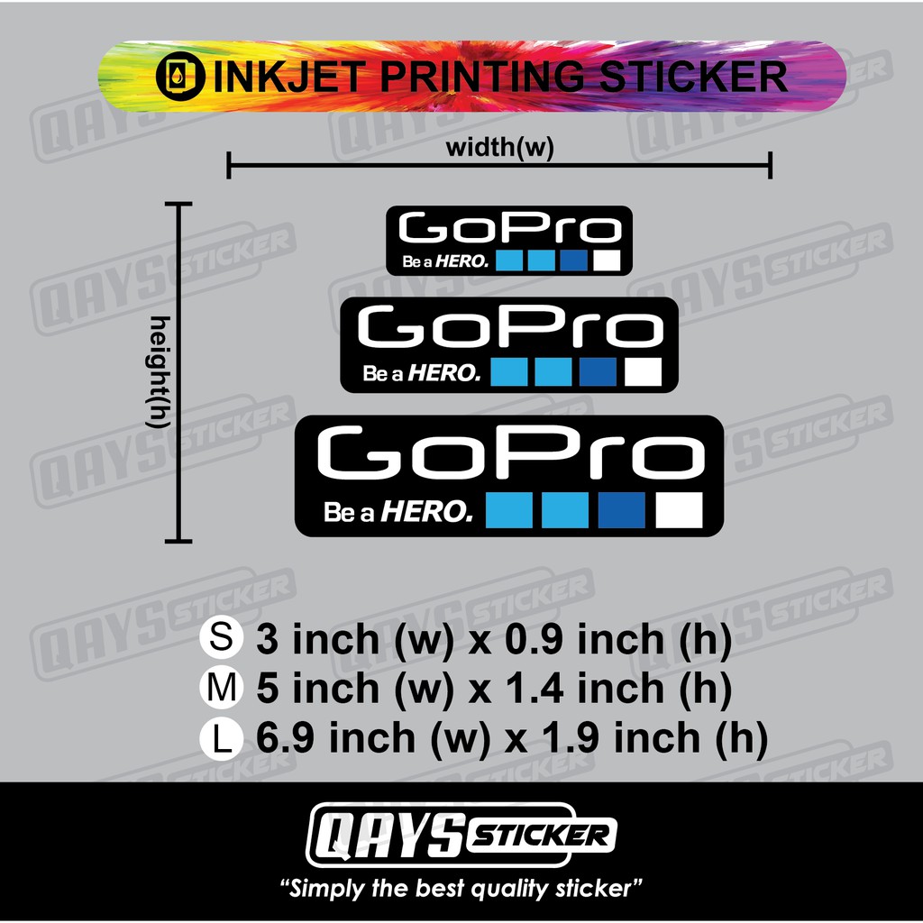 1 pc Sticker GOPRO various size #photo #outdoorsticker #qayssticker # ...