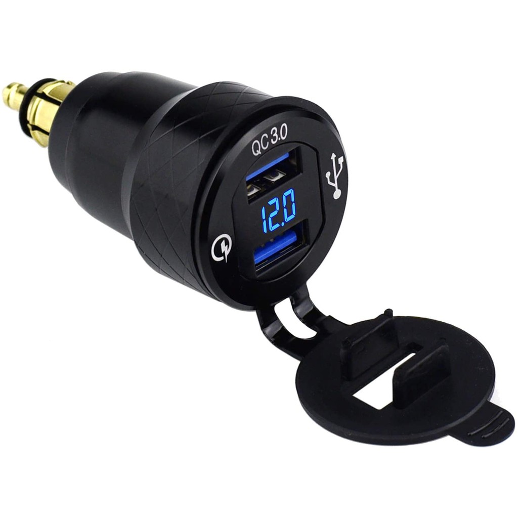DIN Hella Powerlet Plug to Dual Quick Charge 3.0 USB Charger Adapter ...