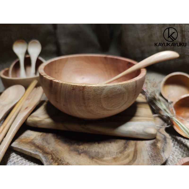 KAYU Kayukayuku Wooden Bowl 12x4 Cm | Shopee Malaysia