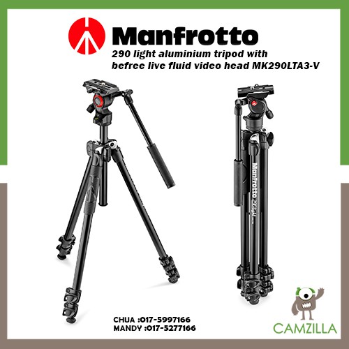 Manfrotto Aluminium tripod MK290LTA3-V with Befree live video head