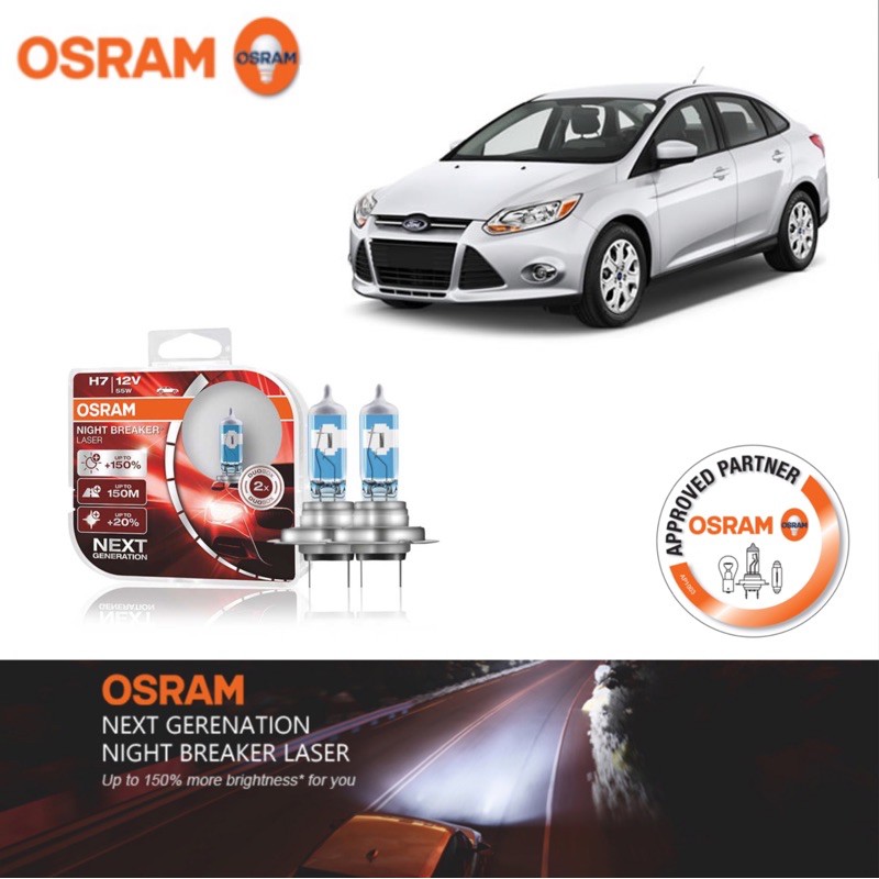 OSRAM NBL H7 Headlight Bulb for Ford Focus 3rd GEN Mk3 (20112018