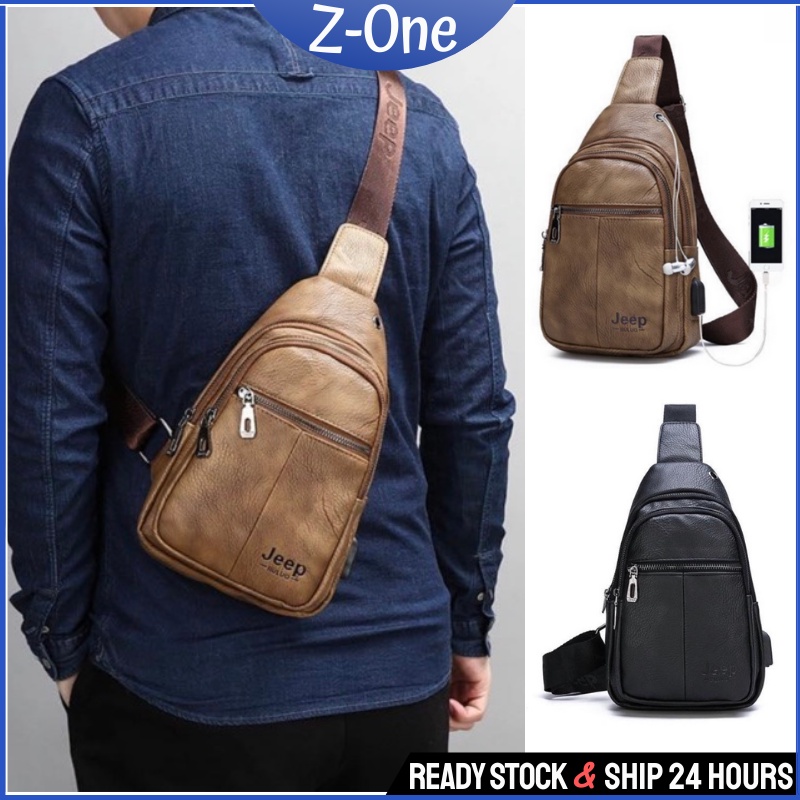 Z-One Ready Stock Malaysia Jeep Buluo Men Leather bag Men cross body ...