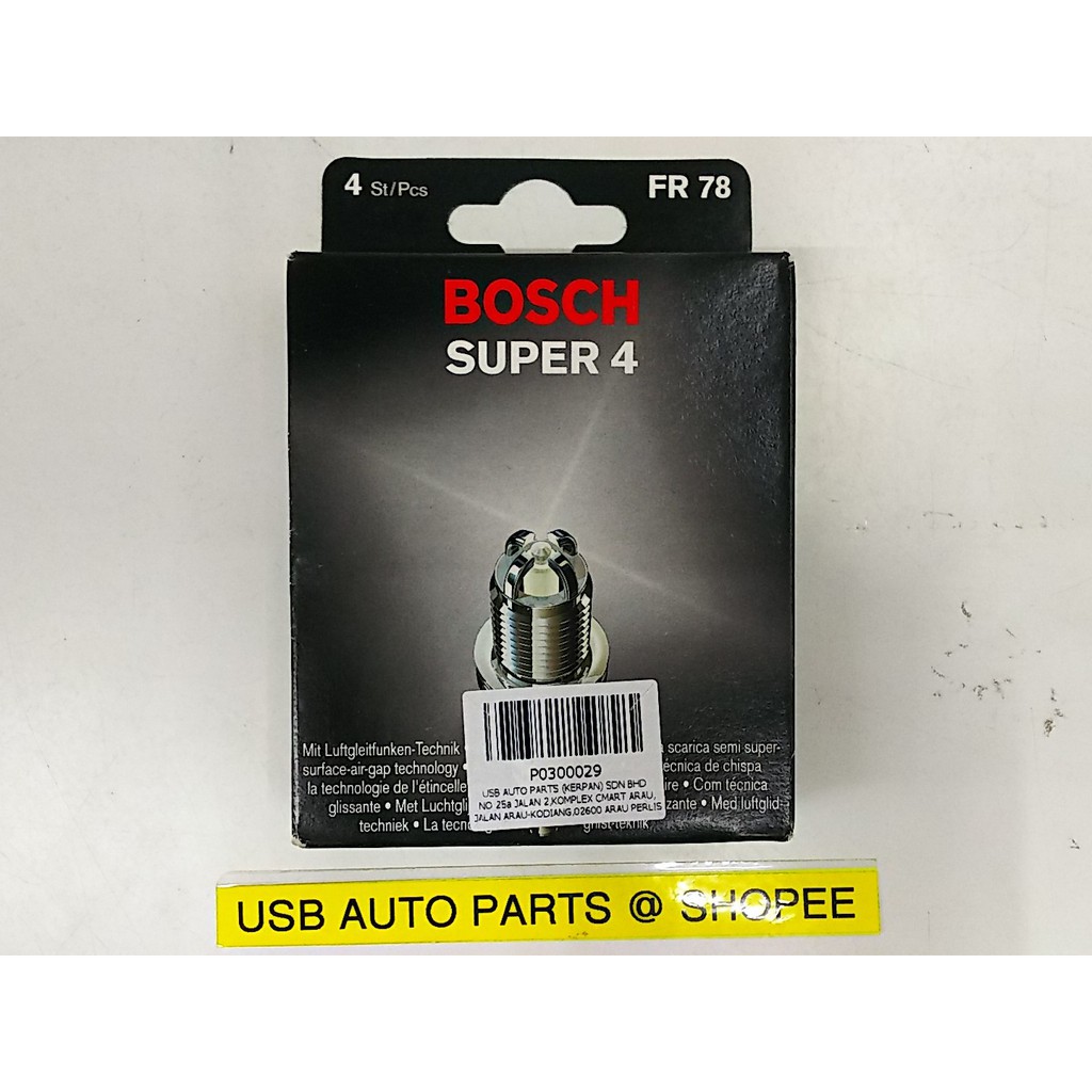 FR78X Original Bosch Super 4 Spark Plug - Wira 1.6 / 1.8 ,Waja n16 ...