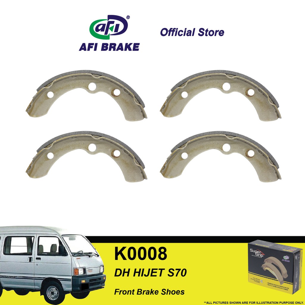 Daihatsu Hijet Rear Brake Shoe Set - Fits S80P, S81P, S82P, S83P Models (Japanese Made)