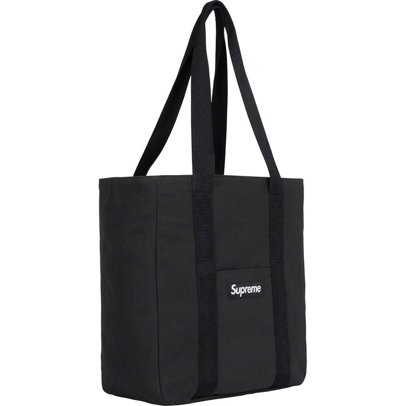 Supreme black shop tote bag