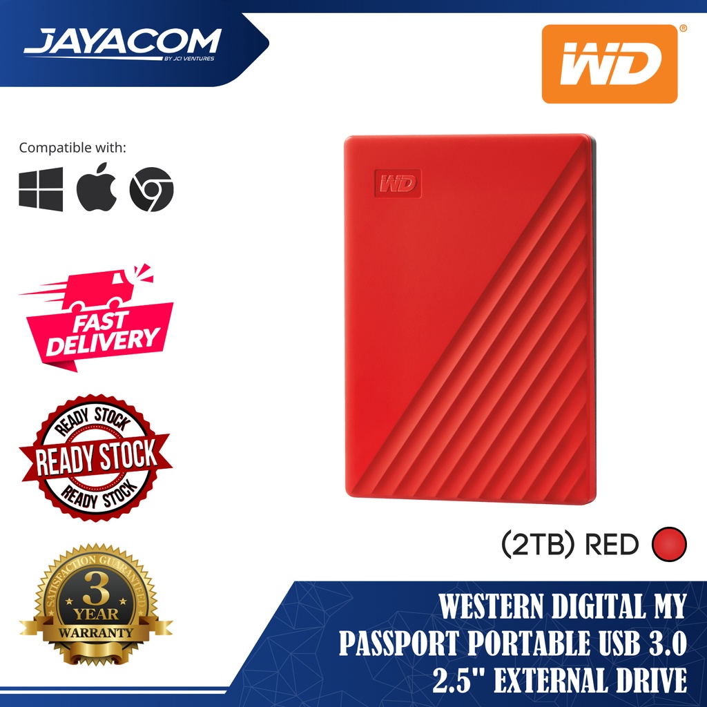 Western Digital My Passport Portable USB 3.0 External Hard Disk Drive ...