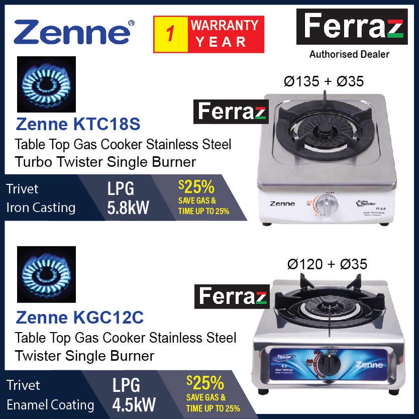 Zenne Kgc C Ktc Twister Burner S Steel Portable Single Burner Gas Stove Cooker Ktc Kgc