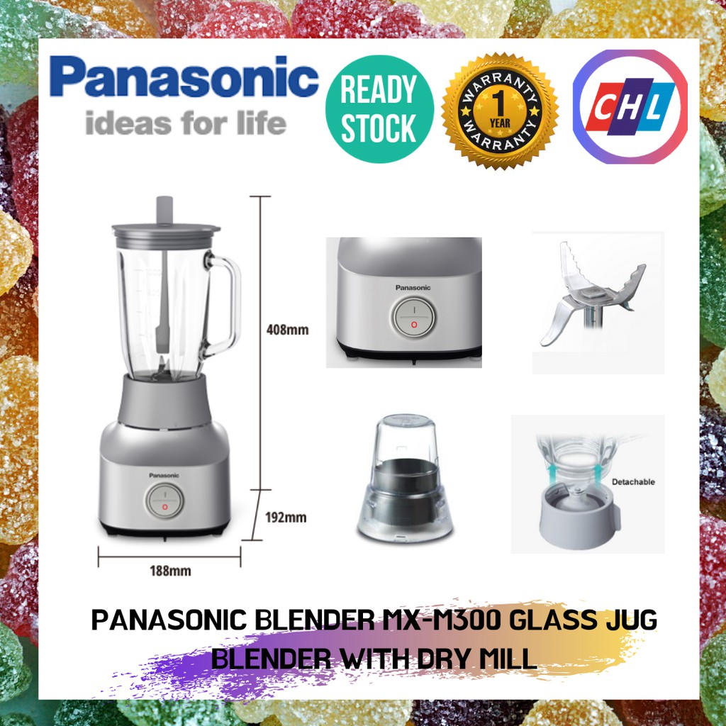 PANASONIC BLENDER MXM300 GLASS JUG BLENDER WITH DRY MILLPANASONIC