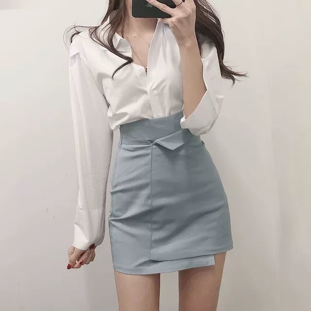 High waisted white outlet skirt 60