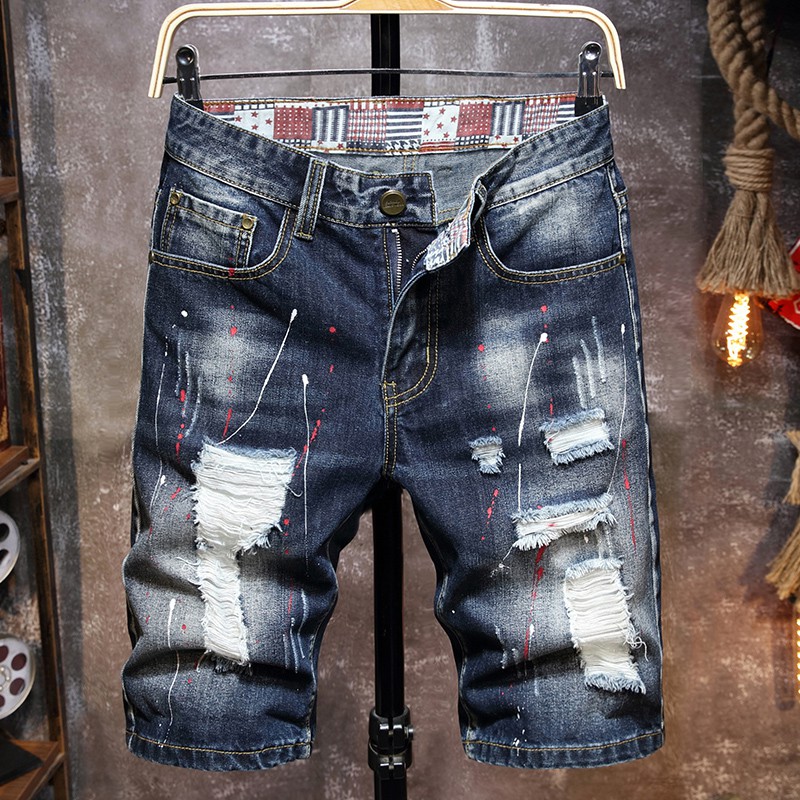 Men's Thin Cotton Short Jean Pants Ready Stock Men's Denim Shorts Jeans