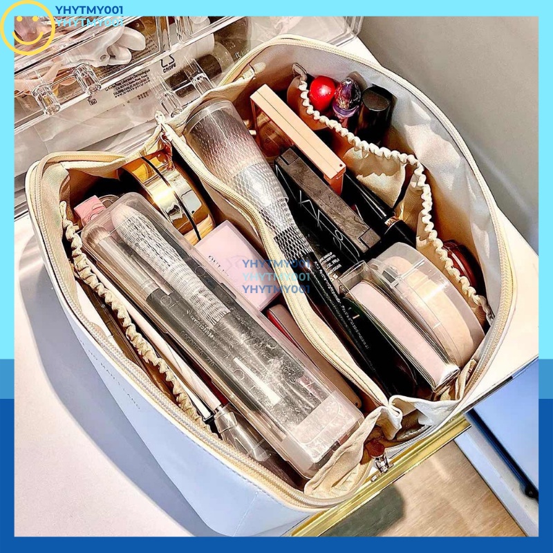 MSIA SHIP!! INS Luxury Soft Leather Makeup Bag Large Capacity Double