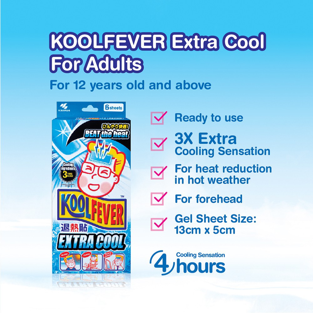 Koolfever Cooling Gel Sheet Extra Cool - Adult (6'S) | Shopee Malaysia
