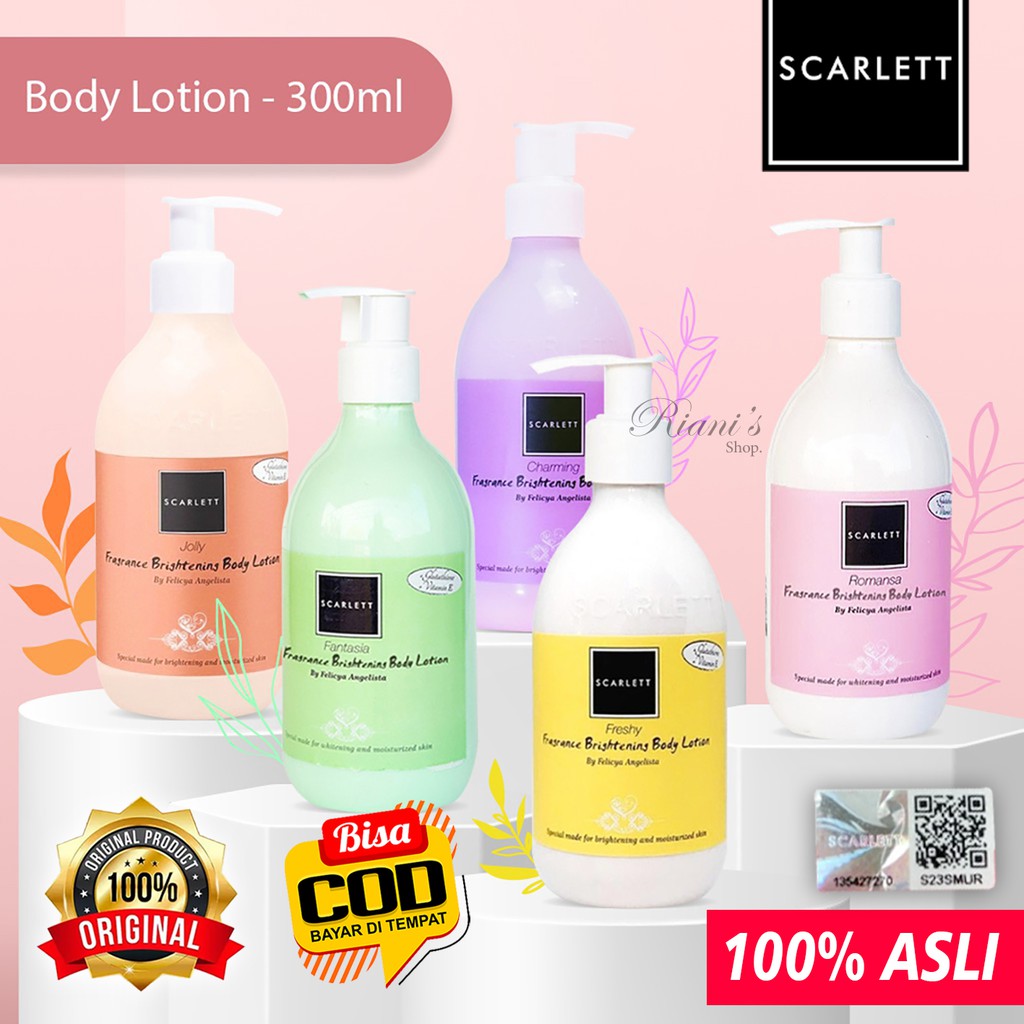 Scarlett Hand Body Lotion Original Jolly Fantasia Charming Freshy Romansa Instant Natural Body