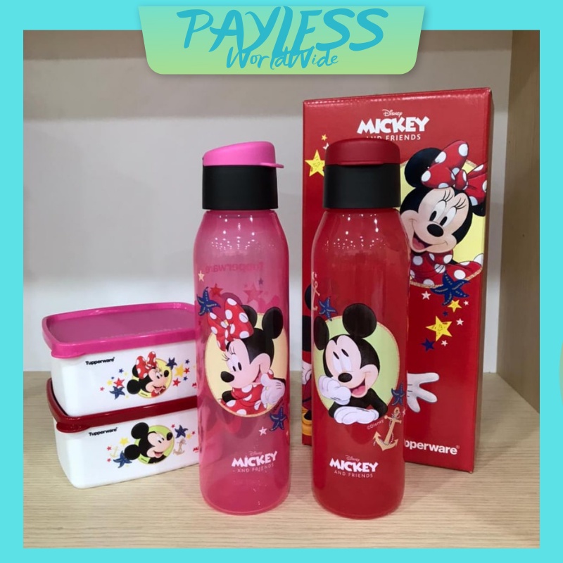 Tupperware Disney Mickey & Minnie Fliptop Eco Bottle 500ml (2) Wtih ...