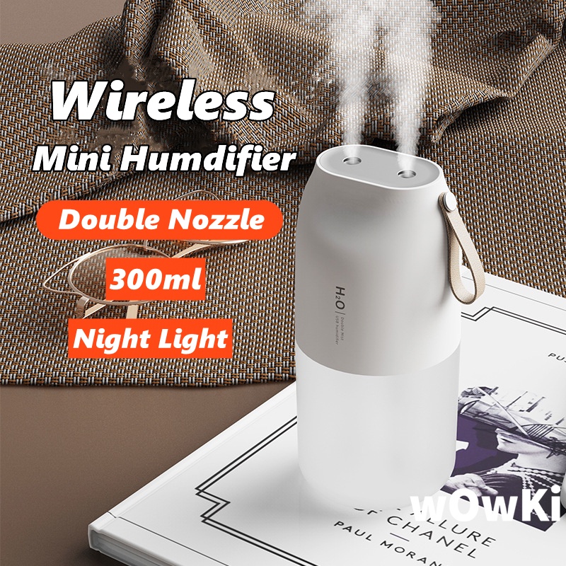 无线双喷头夜灯加湿器Double Nozzle Wireless Air Humidifier Night