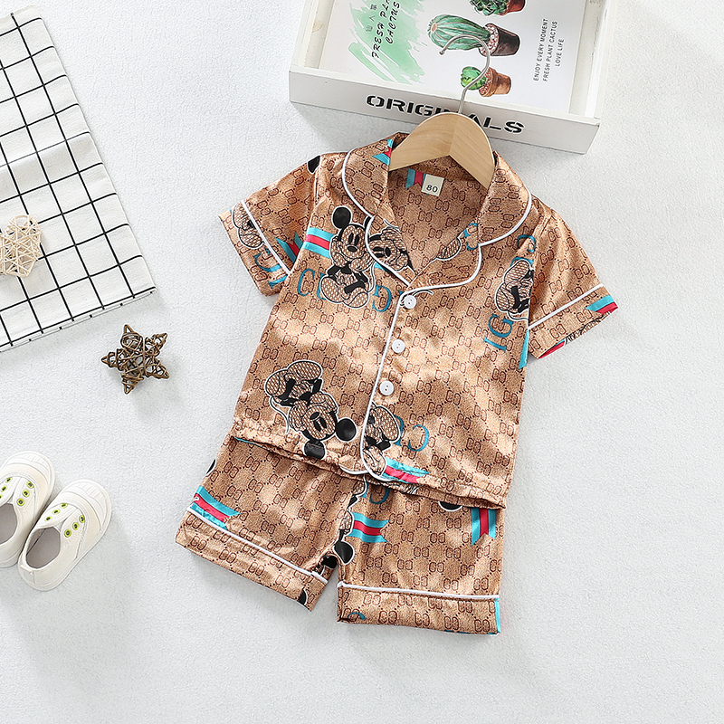 Baby Cartoon Bear Print & Striped Pattern Polo Neck Long Sleeve Romper