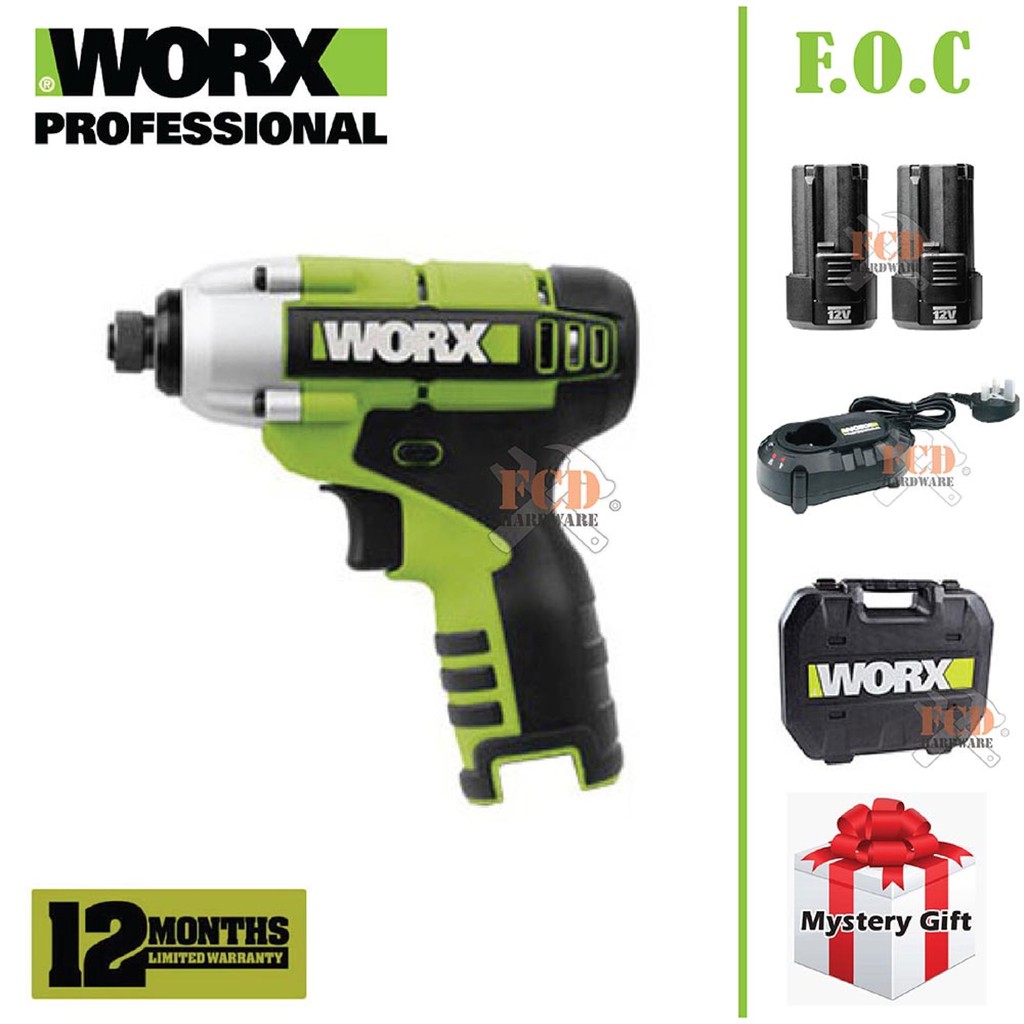 WORX WU280.1 1 4 Hex 12V Impact Driver Cordless Shopee Malaysia