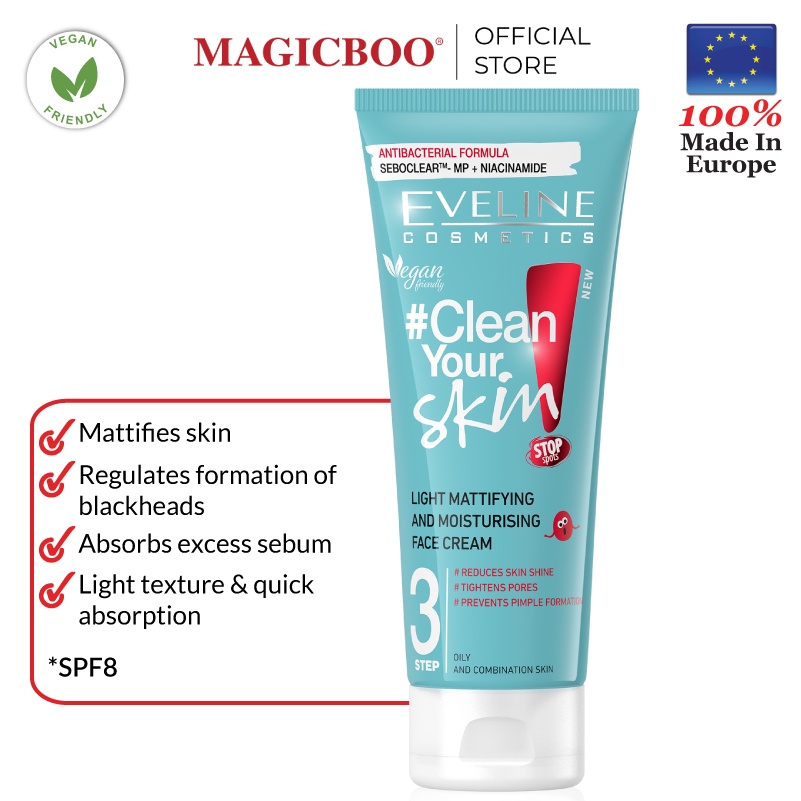 Magicboo Eveline Clean Your Skin Moisturising Face Cream (75ml) [Expiry