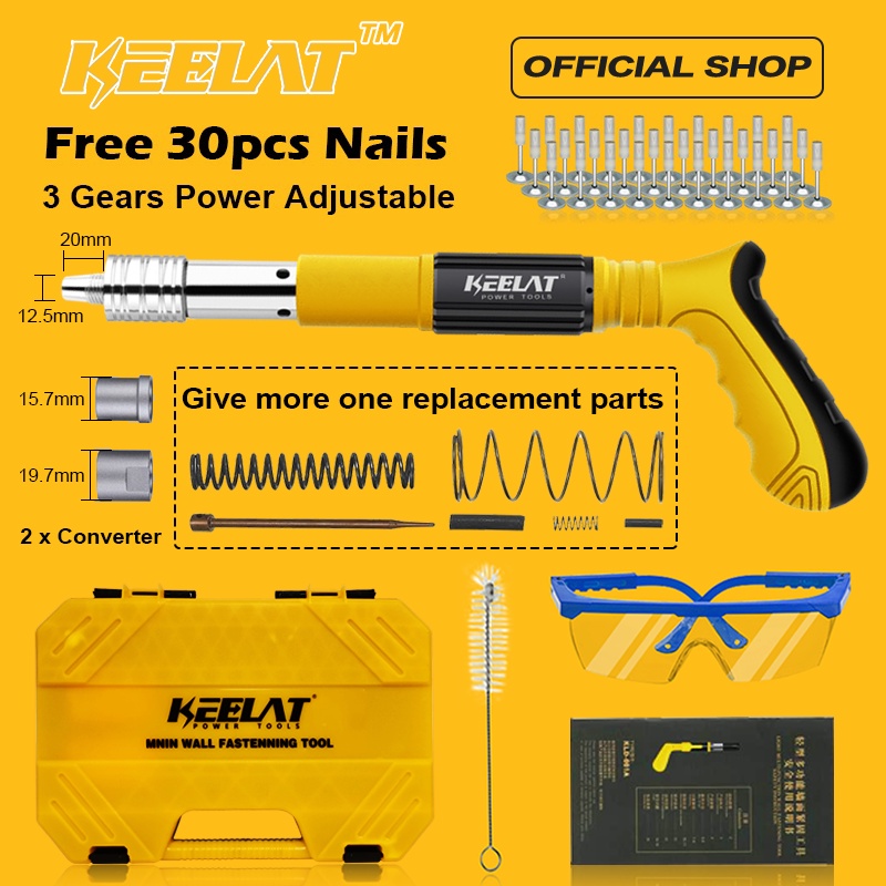 KEELAT Manual Steel Nails Gun Rivet Tufting Nail Gun Ceiling Concrete Wall Anchor Wire Fastening