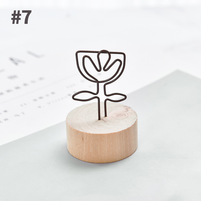 【Ready Stock】Cute Wood Memo Holder Paper Note Photo Clip Messages Clip