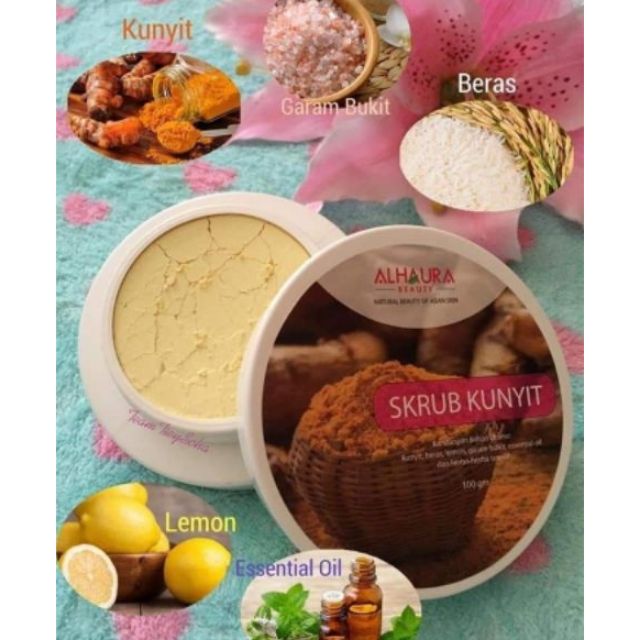 SCRUB KUNYIT 100g BY AL HAURA BEAUTY I MERAWAT PARUT JERAWAT JERAGAT