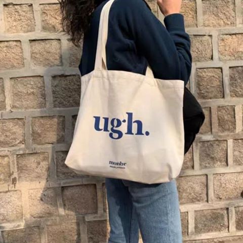 UGH. korean style canvas totebag minimalist shoulder bag