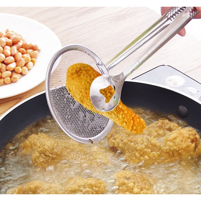 Passoire Friteuse En Inox 26 Cm - Pince à Filtre Huile, Idéale Pour Friture, Barbecue, Buffet