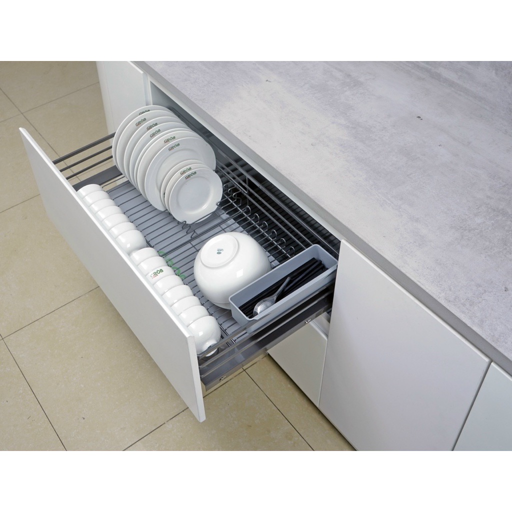 Kitchen cabinet dish rack under Titanium gray stainless steel 2025, 10 ...