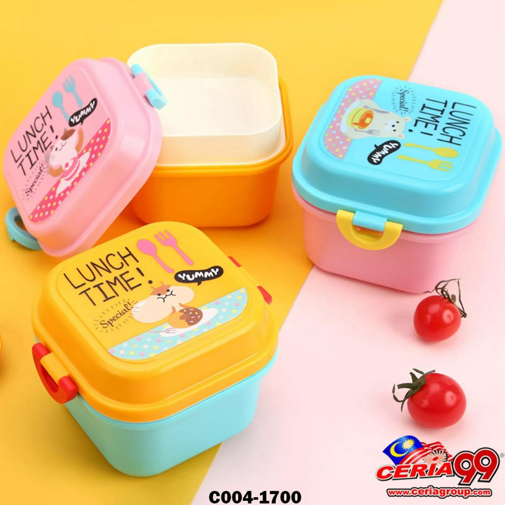 [CERIA99] Lunch Box Kids Cartoon Kitchen with Spoon Bekas Makan Kanak ...