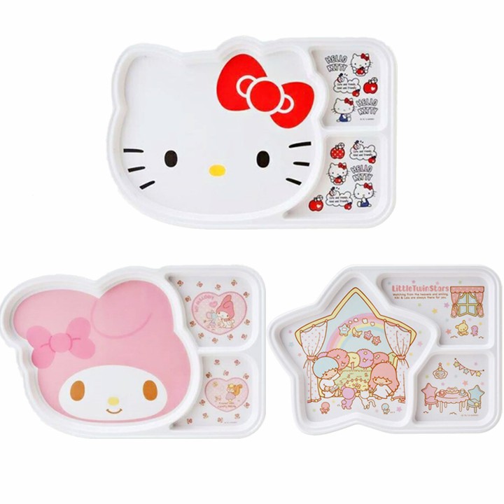BT0117 HELLO KITTY MY MELODY CARTOON DIVIDER PLATE MELAMINE PLASTIC ...