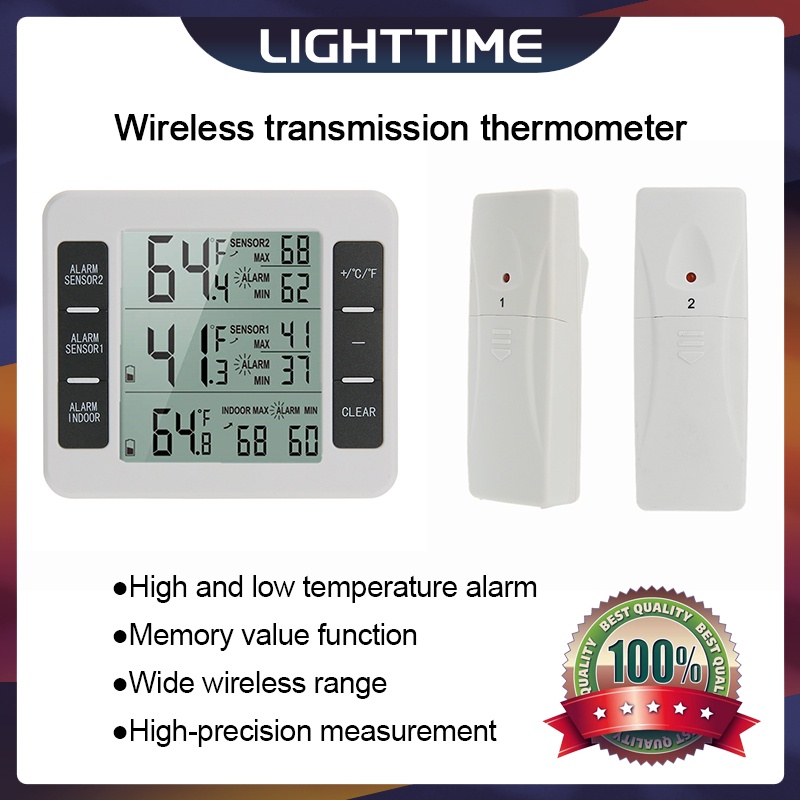 Wireless Lcd Digital Refrigerator Thermometer Indoor Outdoor 