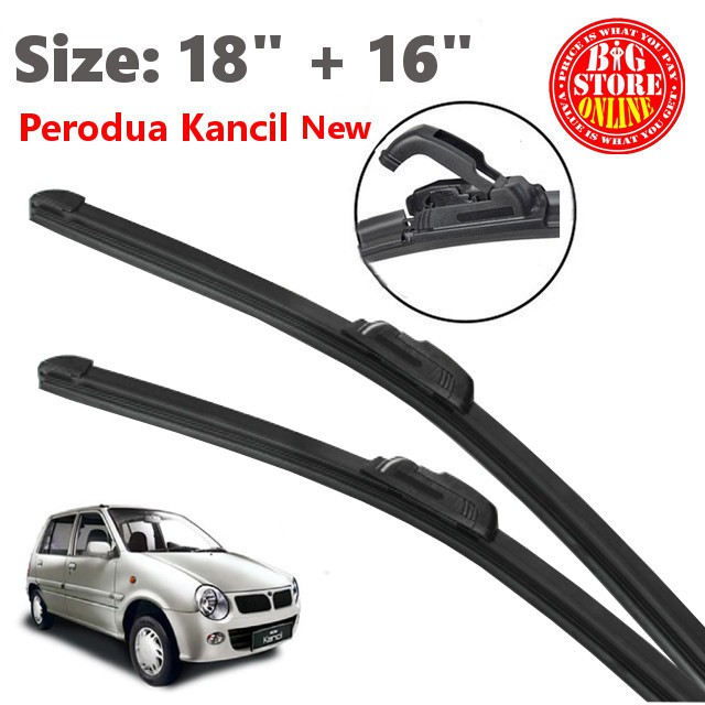 1 SET SOFT WIPER BLADE CAR WINDSHIELD WIPER FOR PERODUA KANCIL NEW (18