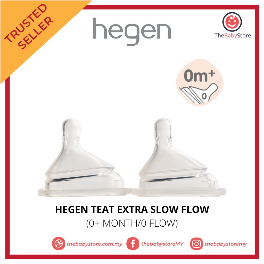 Hegen Teat Extra Slow Flow - 0+ Month / 0 Flow (2Pack) | Shopee Malaysia